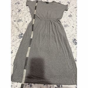 Banana Republic Women's Gray Short Sleeve Waist-Defined Midi Dress Size M